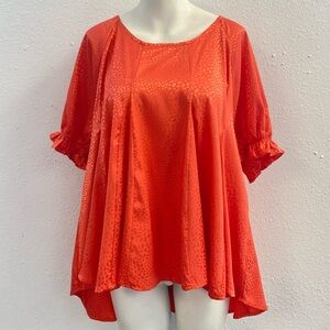 Umgee Coral Leopard Print Blouse Size XL